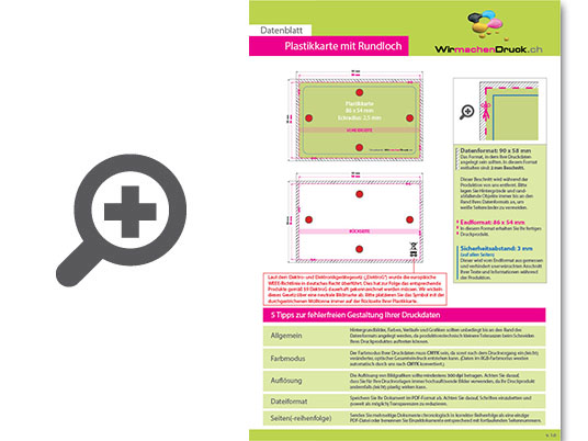 Product Bild eco-pvc_plastikkarte_mit_lochung__4_0_farbig_bedruckt_auf_wei__em_hintergrund
