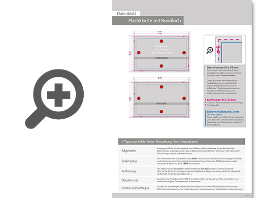 Product Bild plastikkarte_mit_einseitiger_hei__folienpr__gung_gold_und_lochung_4_4_farbig_bedruckt_auf_wei__em_hintergrund