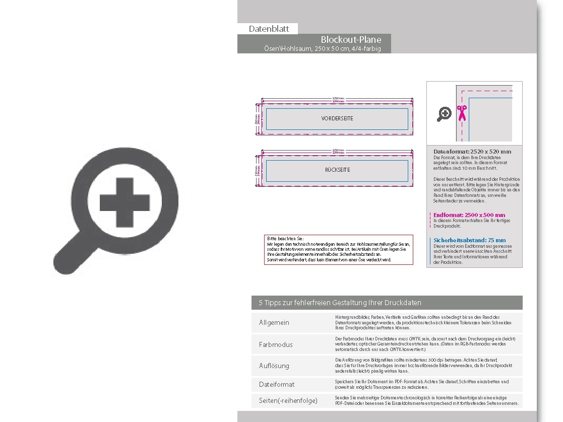 Product Bild hochwertige_blockout-plane_250_x_50_cm__4_4-farbig_bedruckt____sen_im_abstand_von_50_cm_rundum