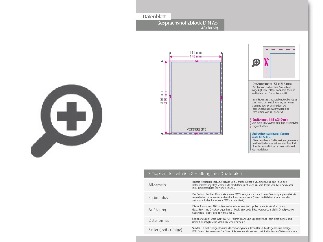 Product Bild gespr__chsnotizblock__din_a5__200_blatt__4_0_farbig_einseitig_bedruckt