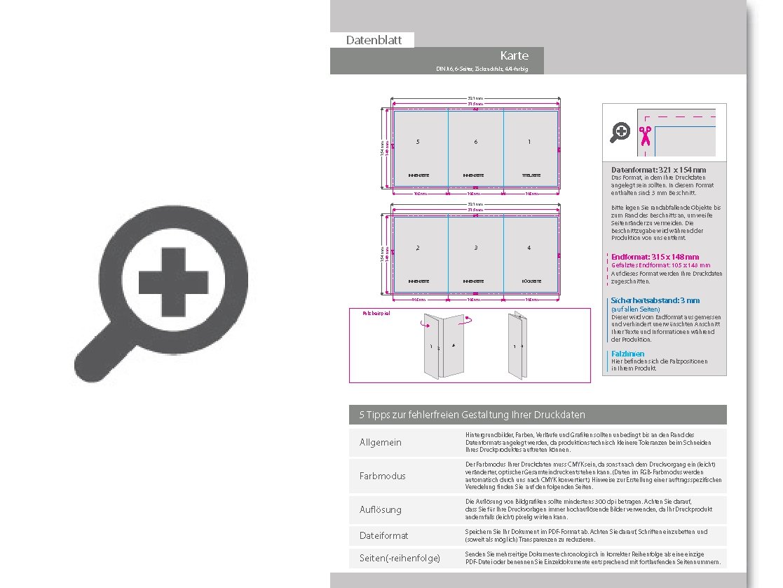 Product Bild einladungskarte__gefalzt_auf_din_a6__vertikaler_zickzackfalz__6-seitig