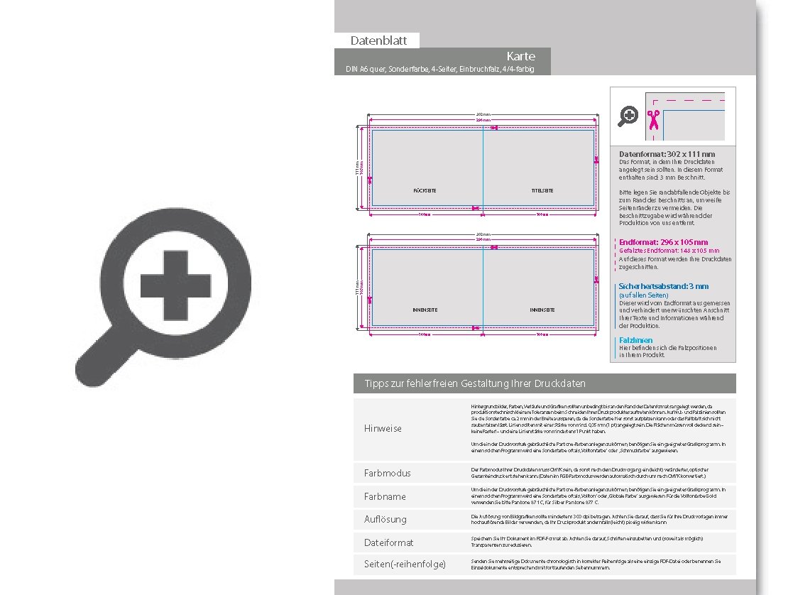Product Bild einladungskarte_din_a6_quer_4-seiter_4_4_farbig_+_sonderfarbe_silber